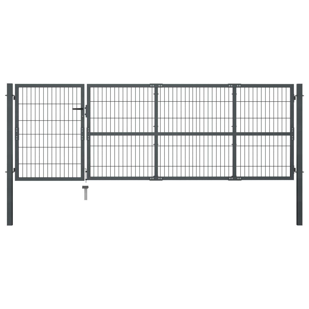 Havelåge med stolper stål 350 x 100 cm antracitgrå
