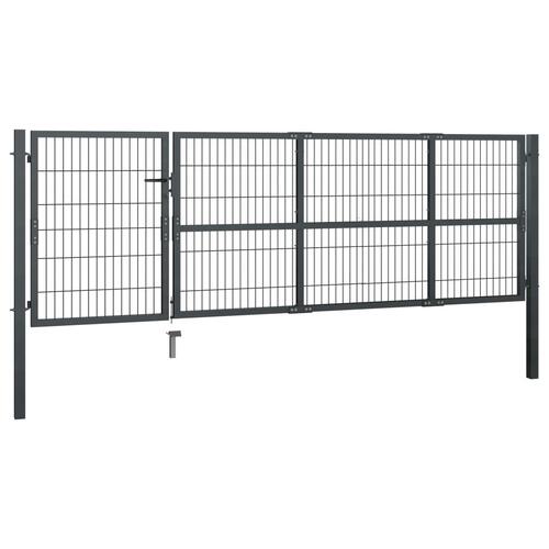 Havelåge med stolper stål 350 x 100 cm antracitgrå