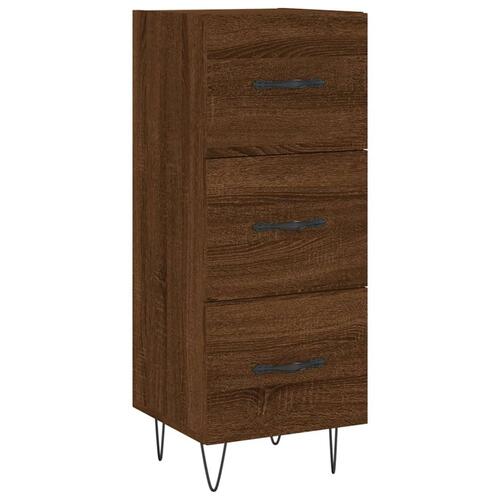 Skænk 34,5x34x90 cm konstrueret træ brun egetræsfarve