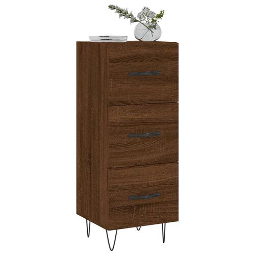Skænk 34,5x34x90 cm konstrueret træ brun egetræsfarve