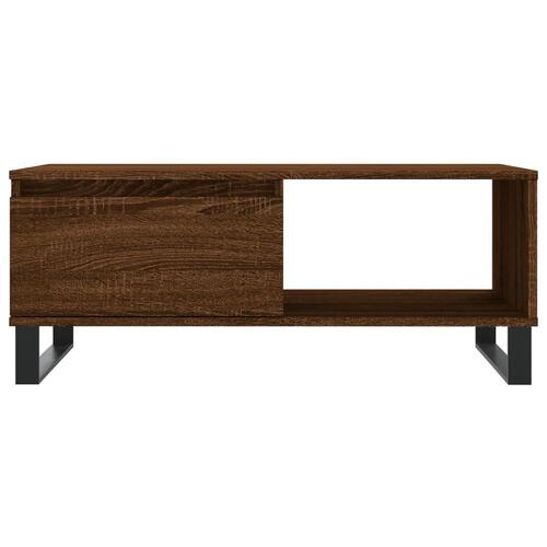 Sofabord 90x50x36,5 cm konstrueret træ brun egetræsfarve