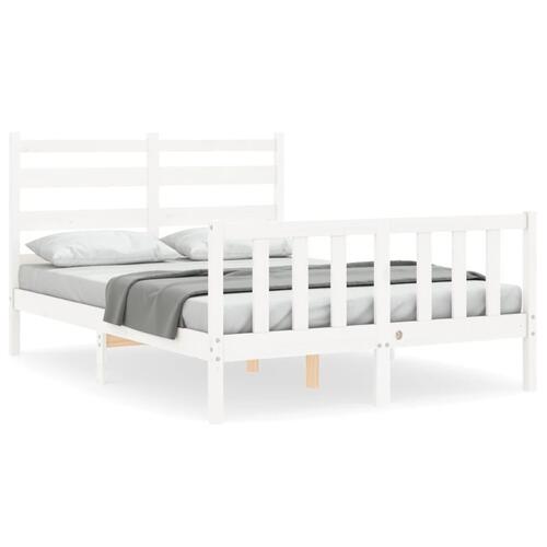 Sengeramme uden madras 140x190 cm massivt fyrretræ hvid