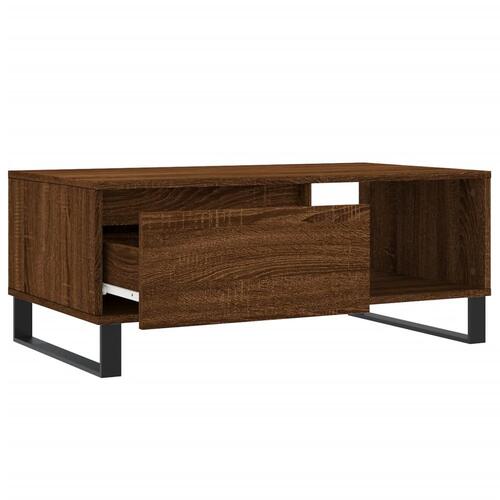 Sofabord 90x50x36,5 cm konstrueret træ brun egetræsfarve