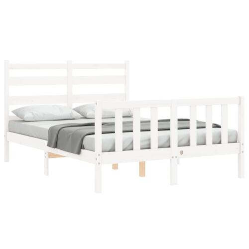 Sengeramme uden madras 140x190 cm massivt fyrretræ hvid
