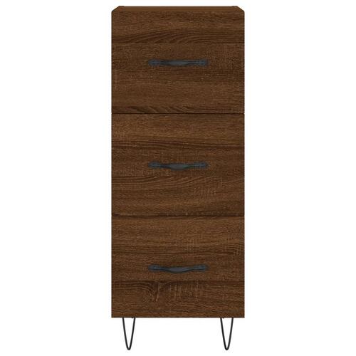 Skænk 34,5x34x90 cm konstrueret træ brun egetræsfarve