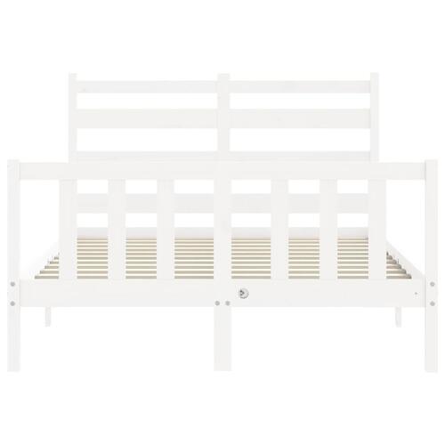 Sengeramme uden madras 140x190 cm massivt fyrretræ hvid