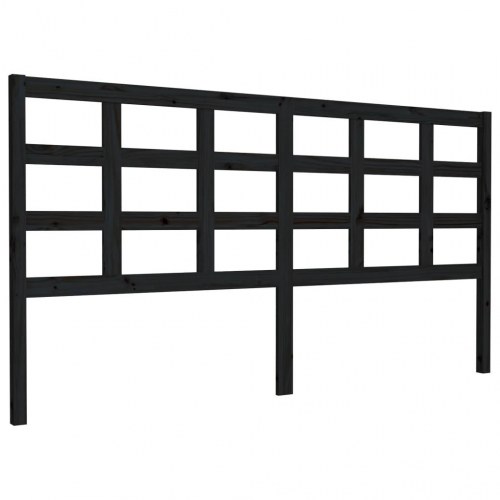 Sengegærde 185,5x4x100 cm massivt fyrretræ sort