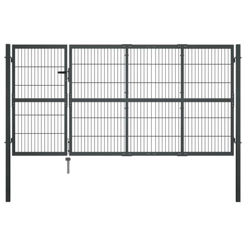Havelåge med stolper stål 350 x 120 cm antracitgrå