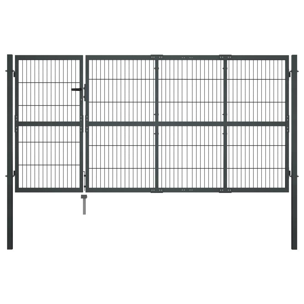 Havelåge med stolper stål 350 x 120 cm antracitgrå
