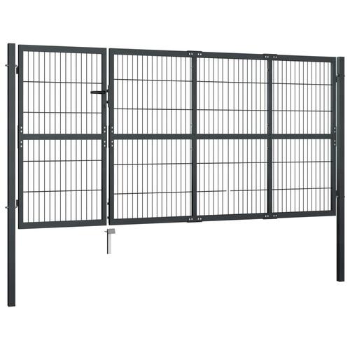 Havelåge med stolper stål 350 x 120 cm antracitgrå