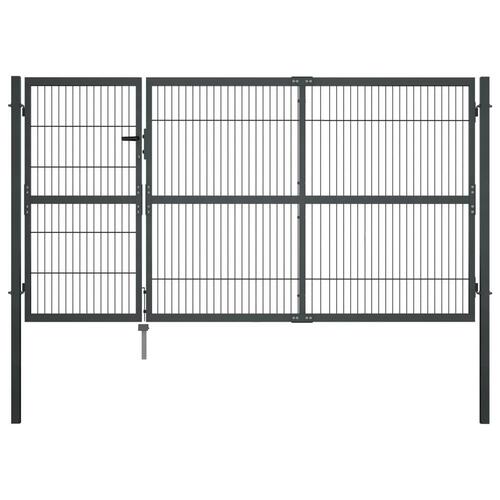 Havelåge med stolper stål 350 x 140 cm antracitgrå