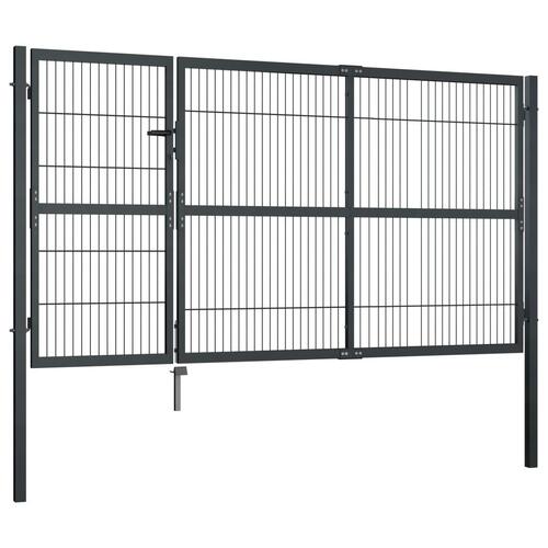 Havelåge med stolper stål 350 x 140 cm antracitgrå