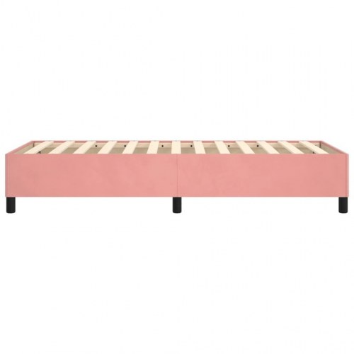 Boxspring sengeramme 100×200 cm i fløjl - lyserød
