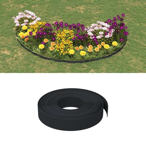 Græskant 10 m 10 cm polyethylen sort