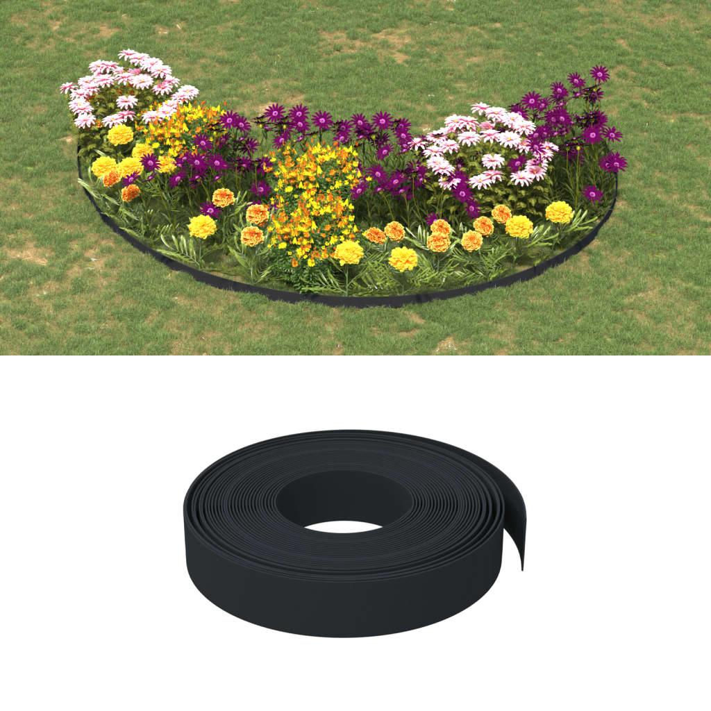 Græskant 10 m 10 cm polyethylen sort