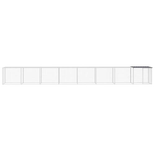 Hønsebur med tag 803x98x90 cm galvaniseret stål antracitgrå