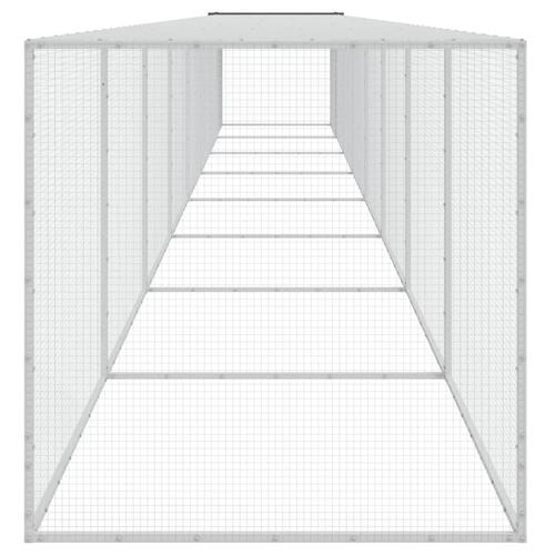 Hønsebur med tag 803x98x90 cm galvaniseret stål antracitgrå