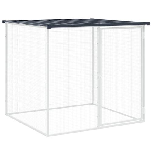 Hønsebur med tag 803x98x90 cm galvaniseret stål antracitgrå