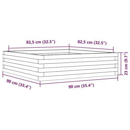 Plantekasse 90x90x23 cm imprægneret fyrretræ