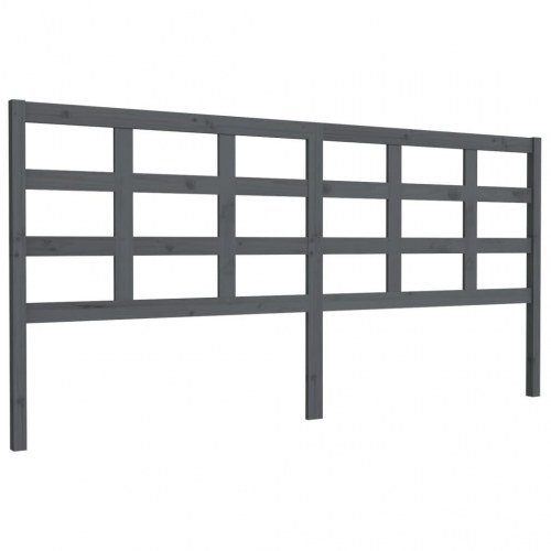Sengegærde 205,5x4x100 cm massivt fyrretræ grå