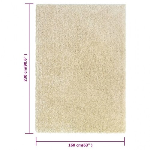 Shaggy gulvtæppe med høj luv 160x230 cm 50 mm beige