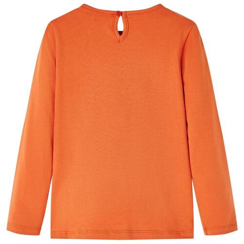 Langærmet T-shirt til børn str. 116 cm orange