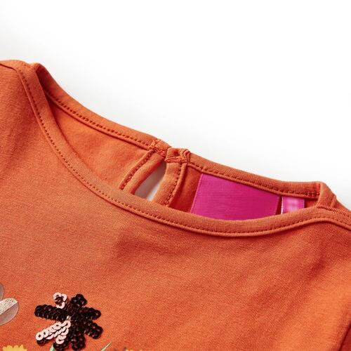Langærmet T-shirt til børn str. 116 cm orange
