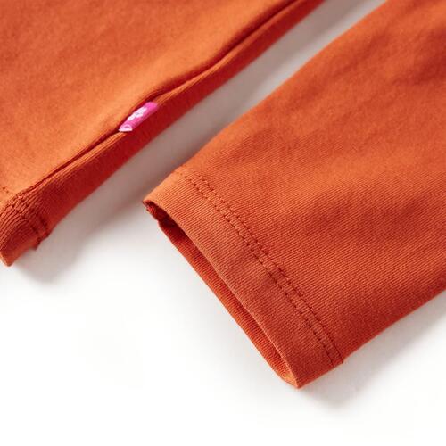 Langærmet T-shirt til børn str. 116 cm orange