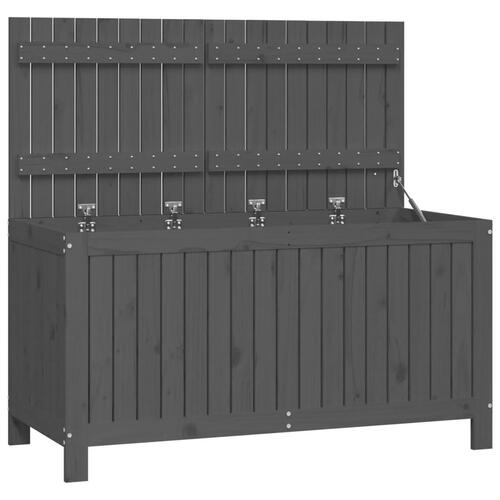 Opbevaringskasse til haven 121x55x64 cm massivt fyrretræ grå