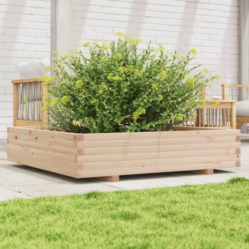 Plantekasse 110x110x26,5 cm massivt fyrretræ