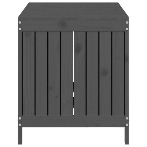Opbevaringskasse til haven 121x55x64 cm massivt fyrretræ grå