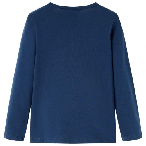 Langærmet T-shirt til børn str. 140 marineblå