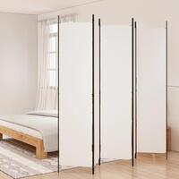 5-panels rumdeler 250x220 cm stof hvid