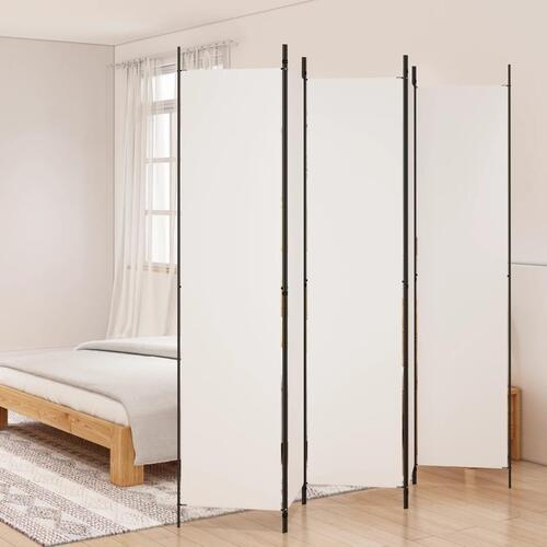 5-panels rumdeler 250x220 cm stof hvid