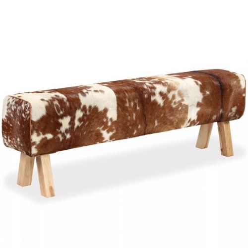 Bænk ægte gedelæder 160 x 28 x 50 cm