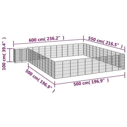 46-panels hundegård 50x100 cm pulverlakeret stål sort