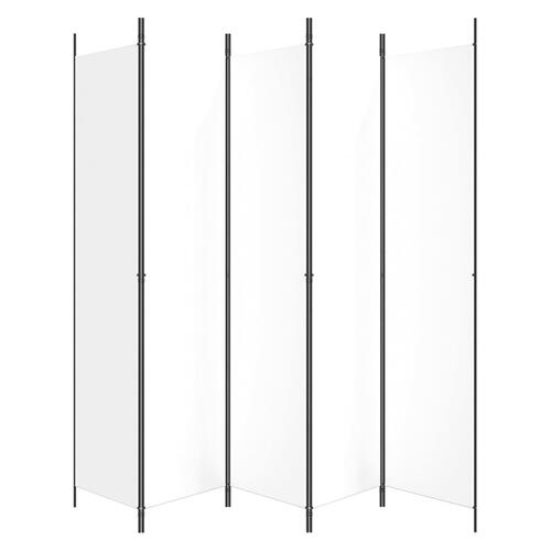 5-panels rumdeler 250x220 cm stof hvid