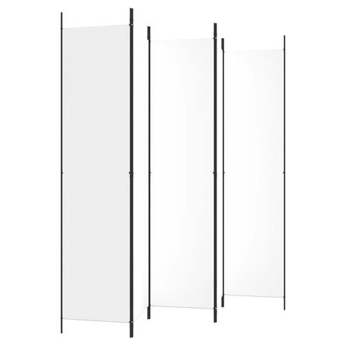 5-panels rumdeler 250x220 cm stof hvid