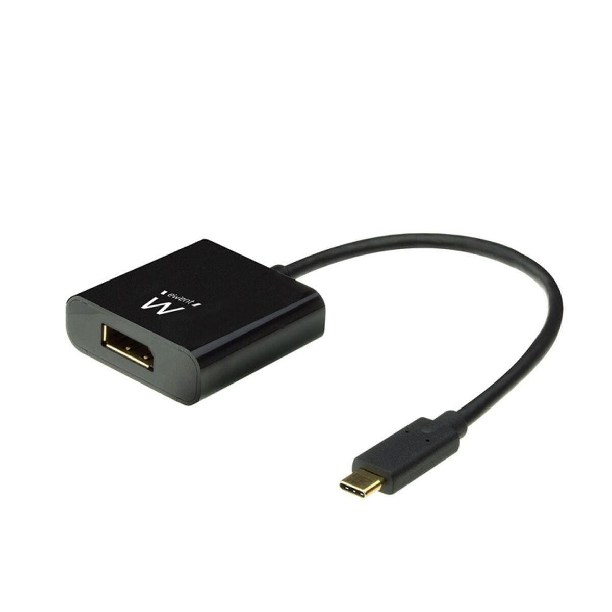 Ewent EW9825 USB-C til DisplayPort kabeladapter, sort - 15 cm