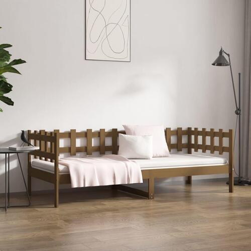 Daybed 80x200 cm massivt fyrretræ gyldenbrun