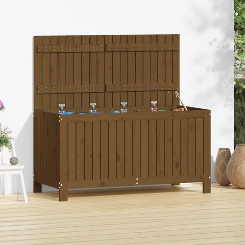 Havekasse 121x55x64 cm massivt fyrretræ gyldenbrun