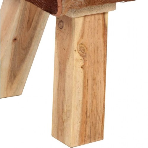 Bænk ægte gedelæder 160 x 28 x 50 cm