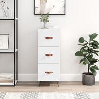 Skænk 34,5x34x90 cm konstrueret træ hvid højglans