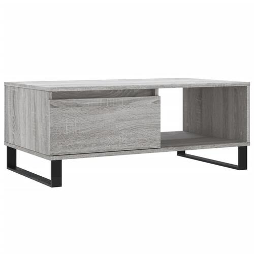 Sofabord 90x50x36,5 cm konstrueret træ grå sonoma-eg