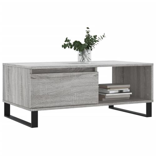 Sofabord 90x50x36,5 cm konstrueret træ grå sonoma-eg