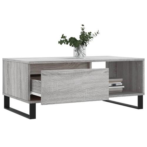 Sofabord 90x50x36,5 cm konstrueret træ grå sonoma-eg