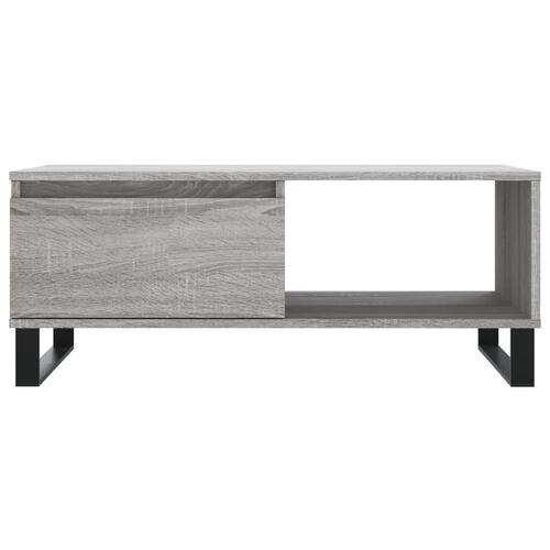 Sofabord 90x50x36,5 cm konstrueret træ grå sonoma-eg