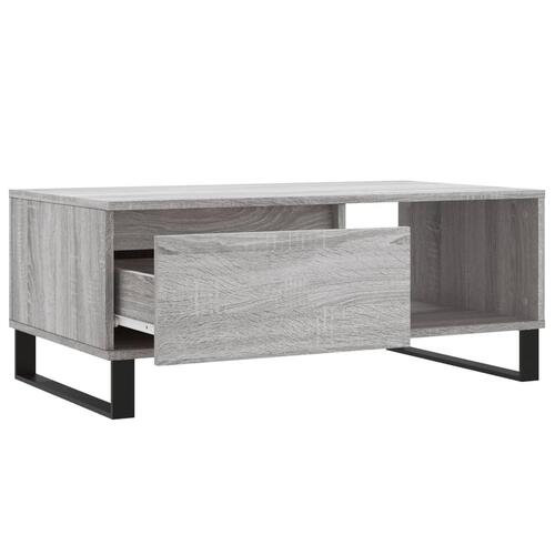 Sofabord 90x50x36,5 cm konstrueret træ grå sonoma-eg