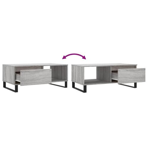 Sofabord 90x50x36,5 cm konstrueret træ grå sonoma-eg
