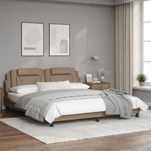 Sengeramme uden madras Viana 180x200 cm kunstlæder cappuccinofarvet